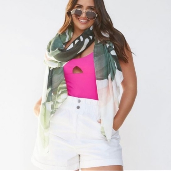 Virginia Wolf Tropical Multi Wear Tropical Palm Sarong Wrap Scarf One Size - Picture 6 of 8